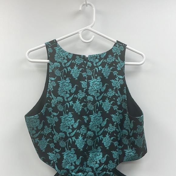 NWT Anthropologie Hutch Floral Jacquard Cut-Out Mini Dress Baroque Blue Black 14 - Picture 8 of 13